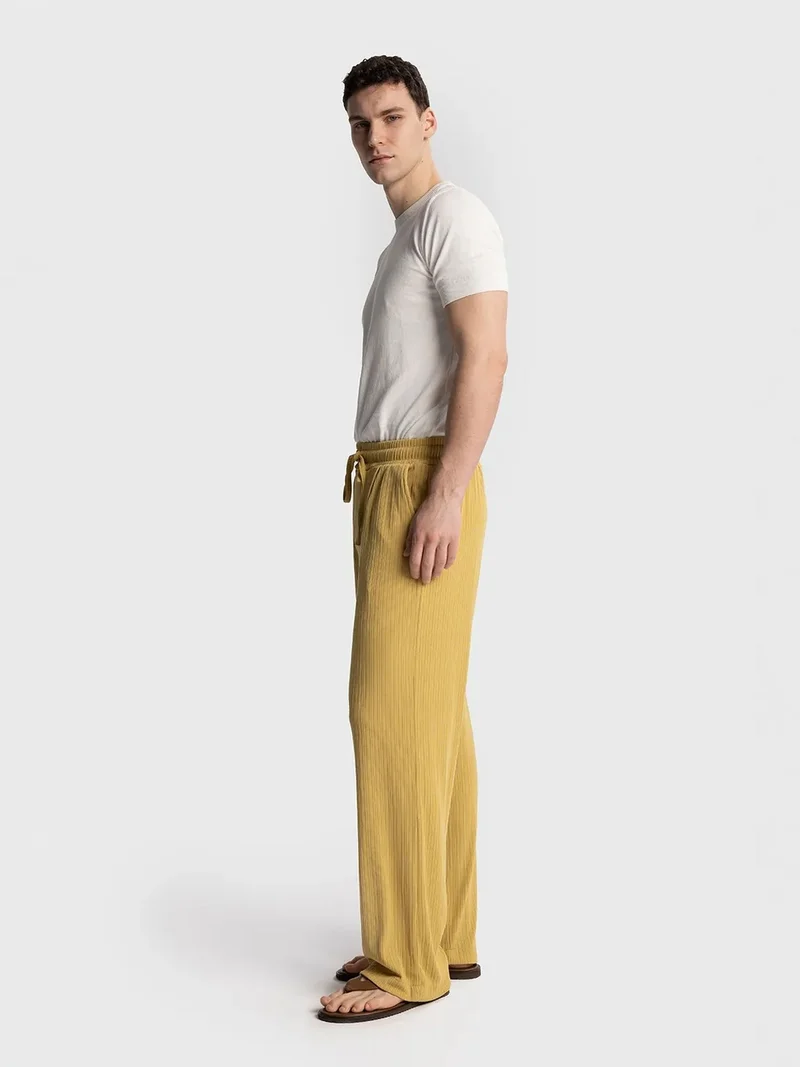 Giesto Amber Yellow GIESTO Relaxed Fit Straight Leg Pants for Men | Best Price UAE
